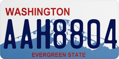 WA license plate AAH8804