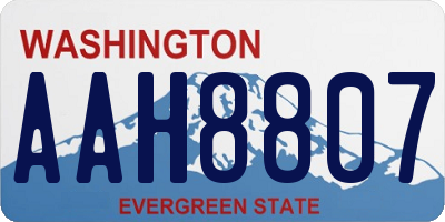 WA license plate AAH8807