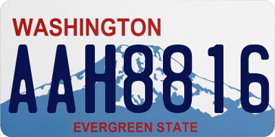 WA license plate AAH8816