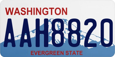 WA license plate AAH8820