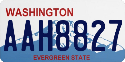 WA license plate AAH8827