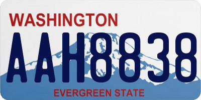 WA license plate AAH8838