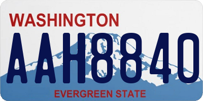 WA license plate AAH8840