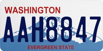 WA license plate AAH8847