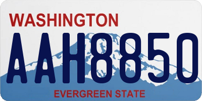 WA license plate AAH8850