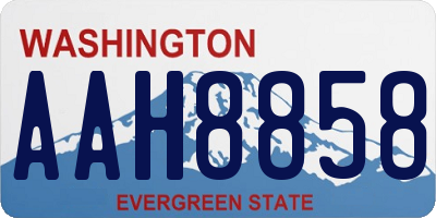 WA license plate AAH8858