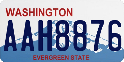 WA license plate AAH8876