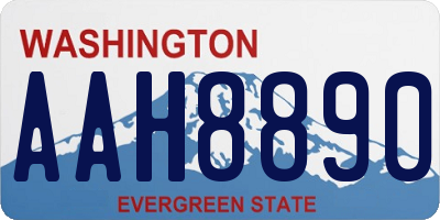 WA license plate AAH8890