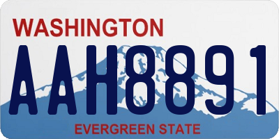 WA license plate AAH8891
