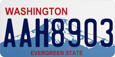 WA license plate AAH8903