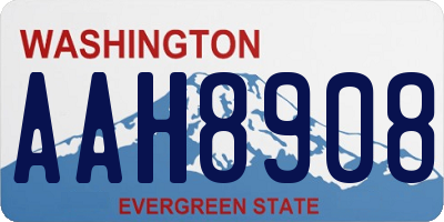 WA license plate AAH8908