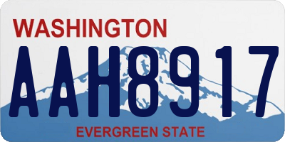 WA license plate AAH8917