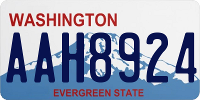 WA license plate AAH8924