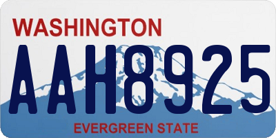 WA license plate AAH8925