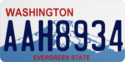 WA license plate AAH8934