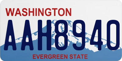 WA license plate AAH8940