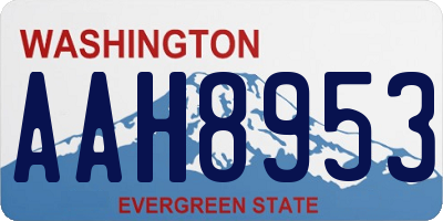 WA license plate AAH8953