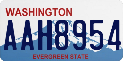 WA license plate AAH8954