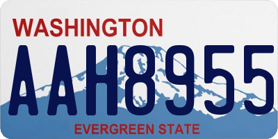 WA license plate AAH8955