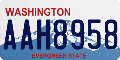 WA license plate AAH8958
