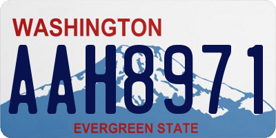 WA license plate AAH8971