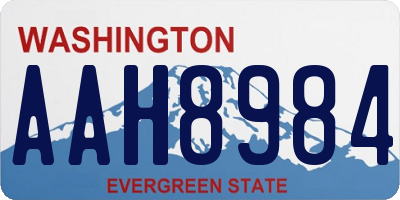 WA license plate AAH8984
