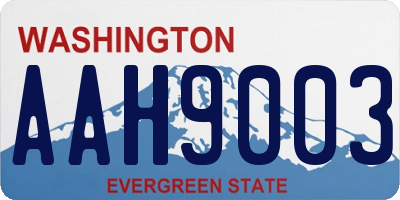 WA license plate AAH9003