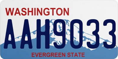 WA license plate AAH9033