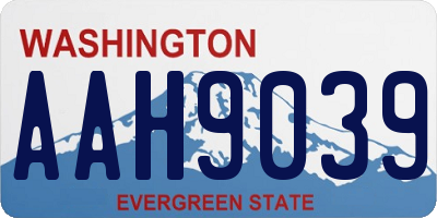 WA license plate AAH9039