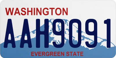 WA license plate AAH9091