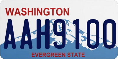WA license plate AAH9100