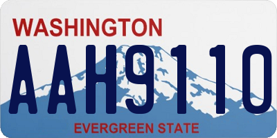 WA license plate AAH9110