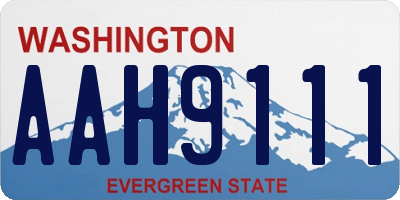 WA license plate AAH9111