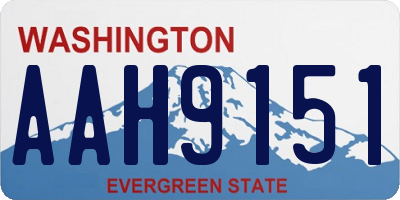 WA license plate AAH9151
