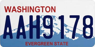 WA license plate AAH9178