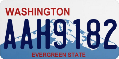 WA license plate AAH9182