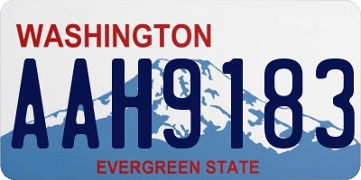 WA license plate AAH9183