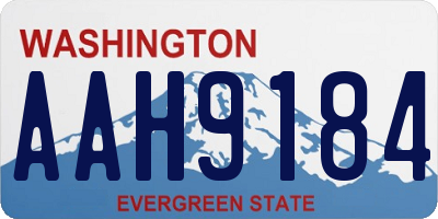 WA license plate AAH9184