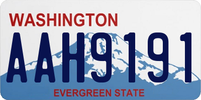 WA license plate AAH9191