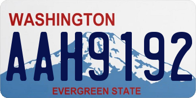 WA license plate AAH9192