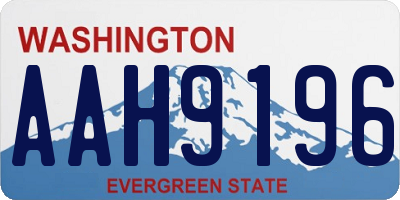 WA license plate AAH9196