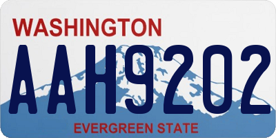 WA license plate AAH9202