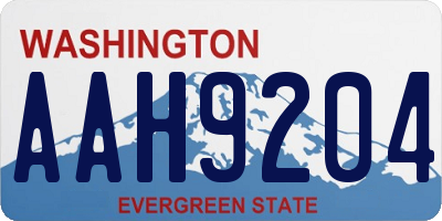 WA license plate AAH9204