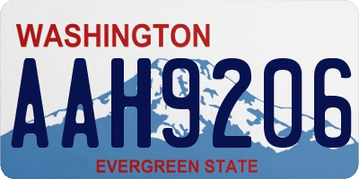 WA license plate AAH9206