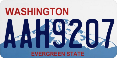 WA license plate AAH9207