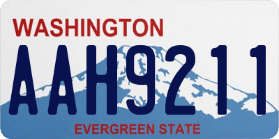WA license plate AAH9211