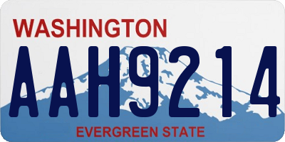 WA license plate AAH9214