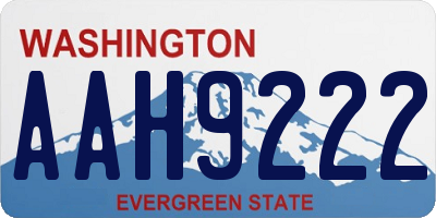 WA license plate AAH9222