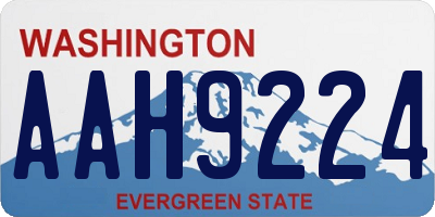 WA license plate AAH9224