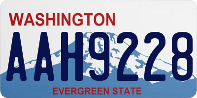 WA license plate AAH9228